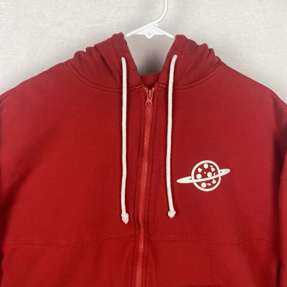 Disney Spirit Jersey Pizza Planet Zip Up Sweater Adult Medium Red Hooded - Picture 4 of 12